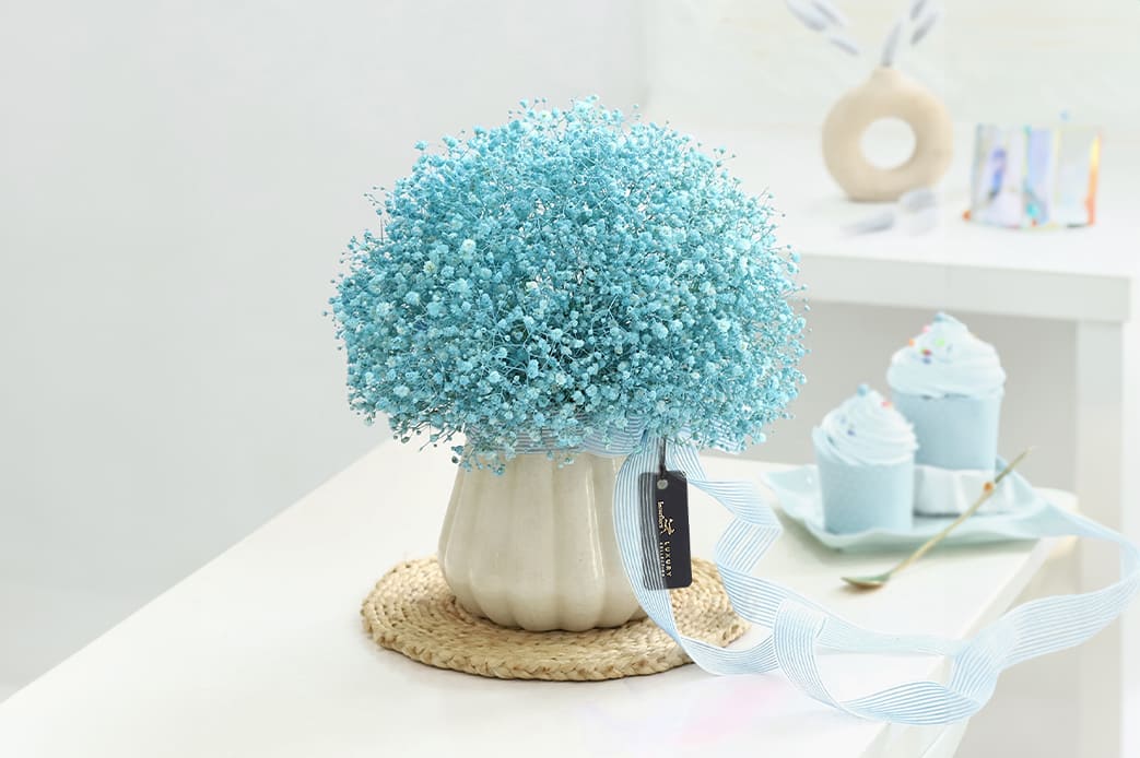 Blue Gypsophila Bouquet