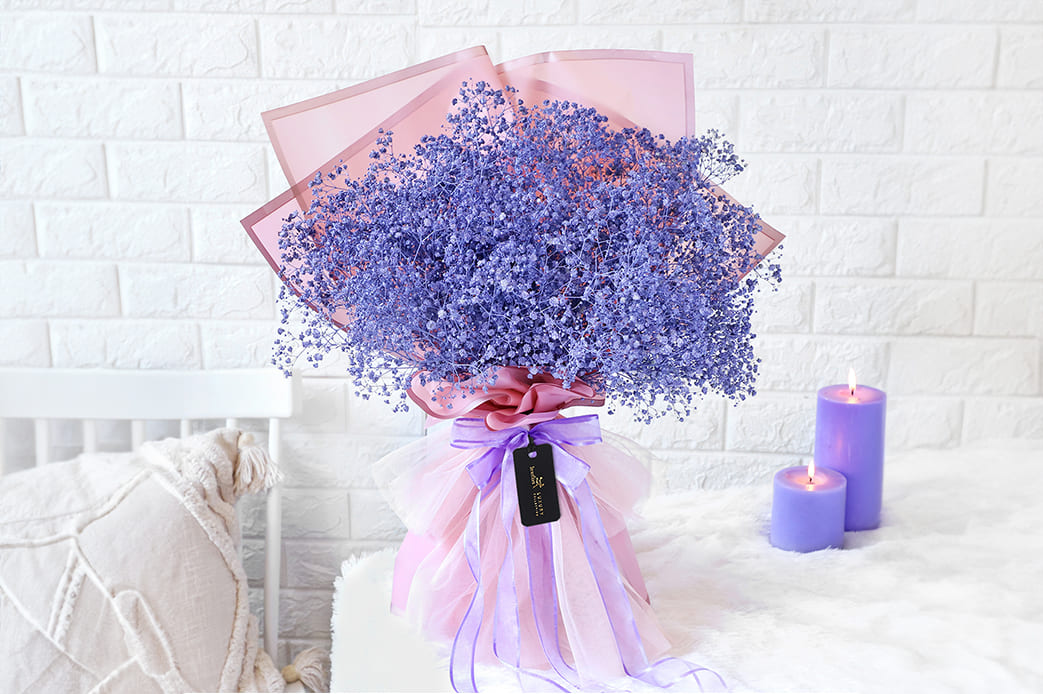 Blue Gypsophila Bouquet