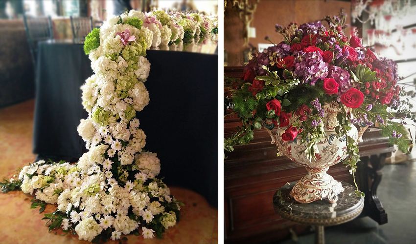 Victorian Urn and Table Flower Displays