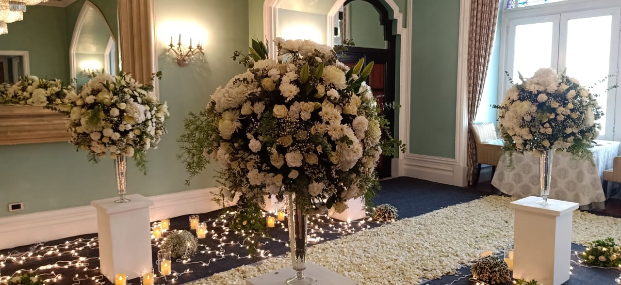 beautiful white floral arrangement